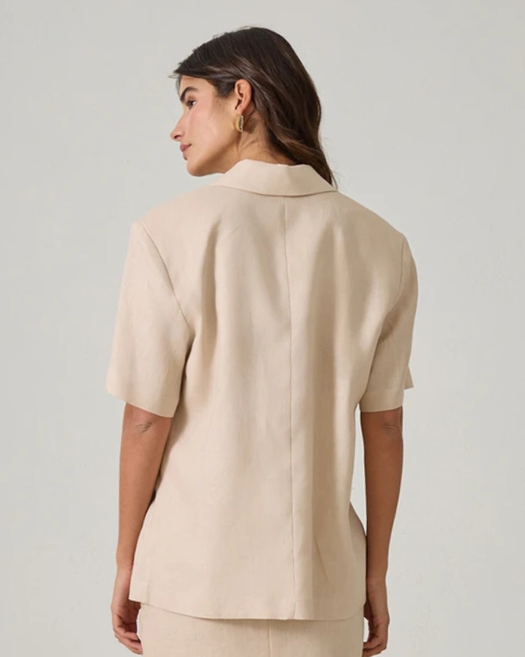 Short Sleeve Linen Blazer