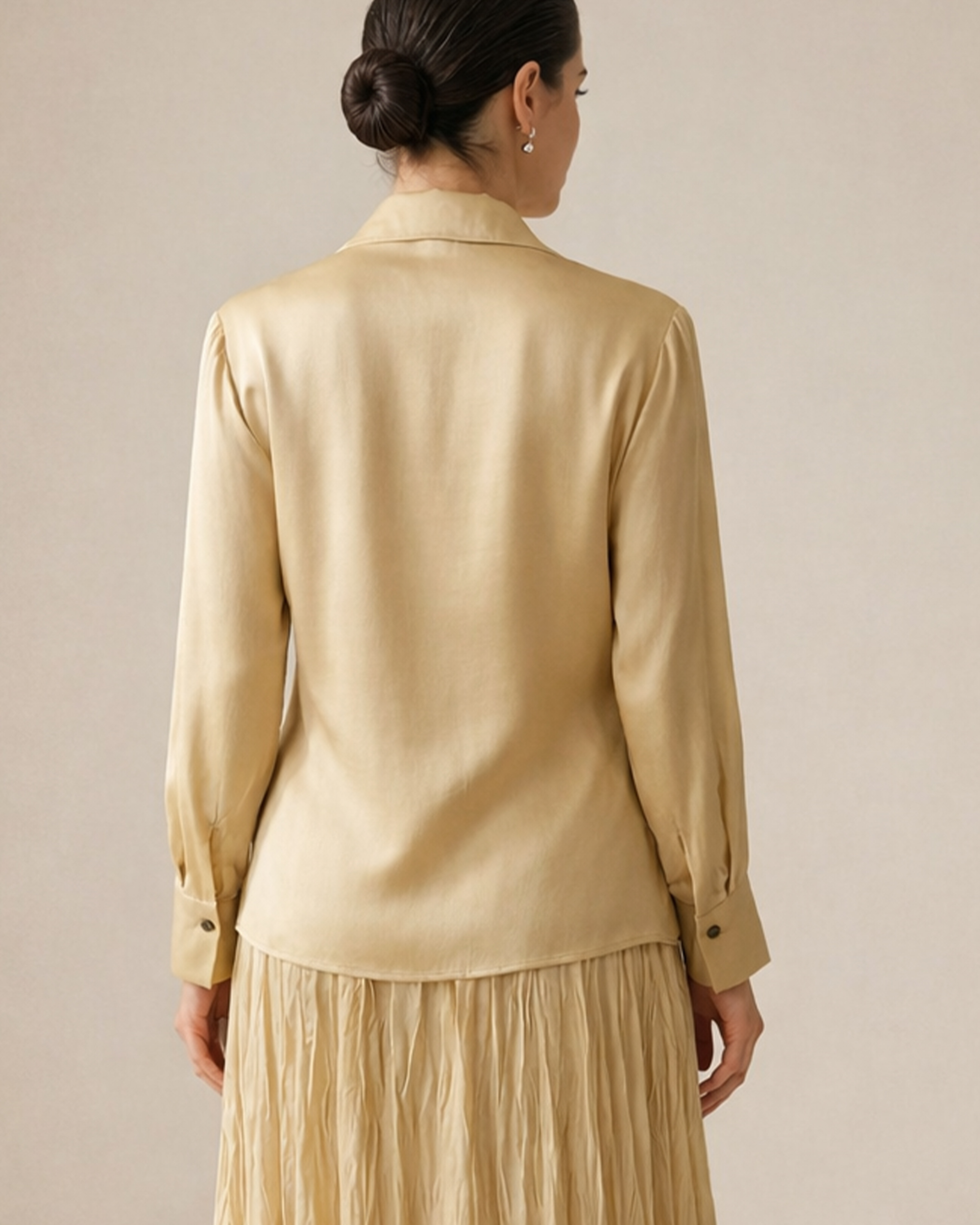 Tie Neck Pleated