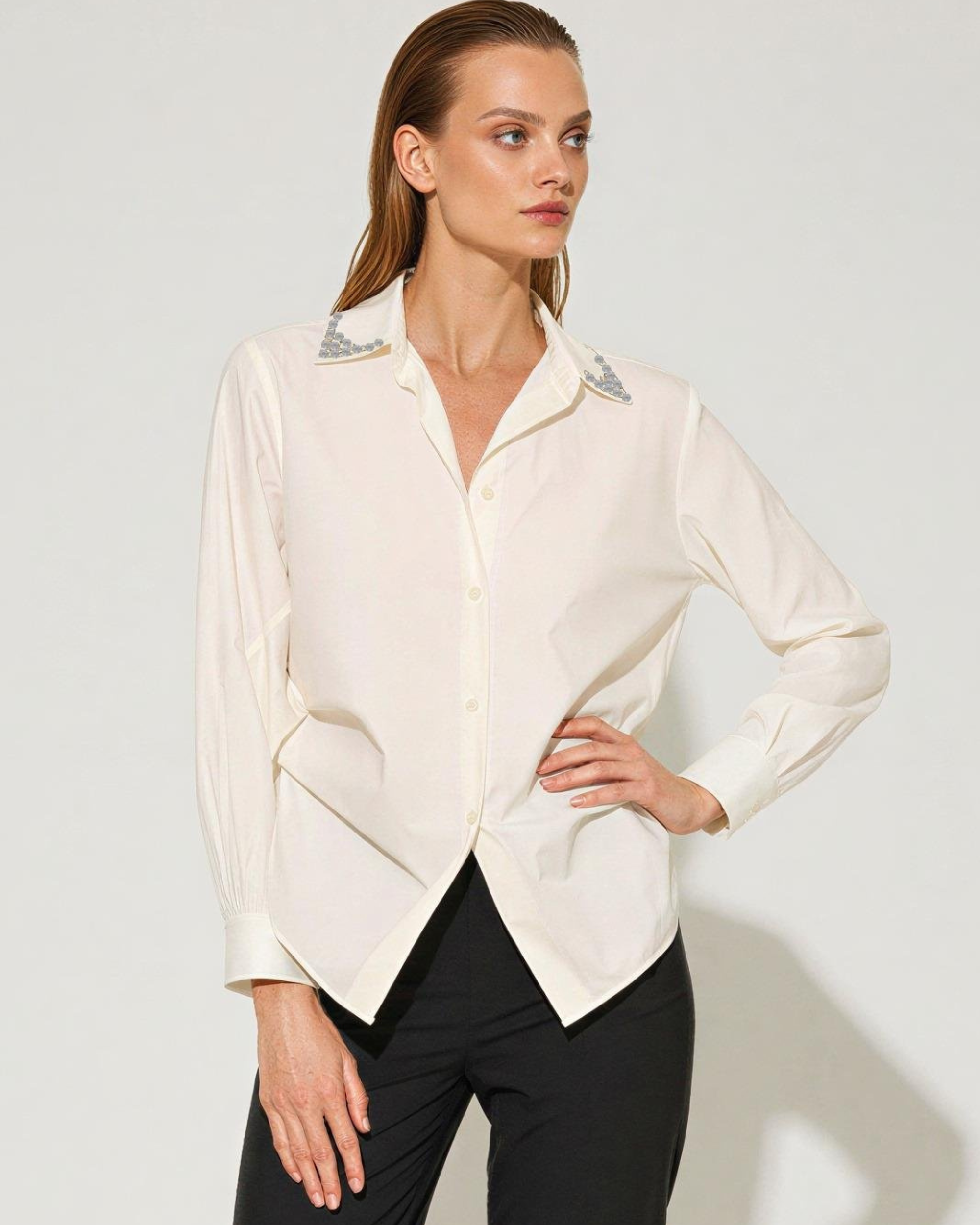 Embellished Collar Shirt