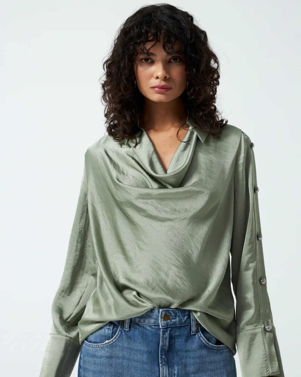 Collared Cowl Shirt