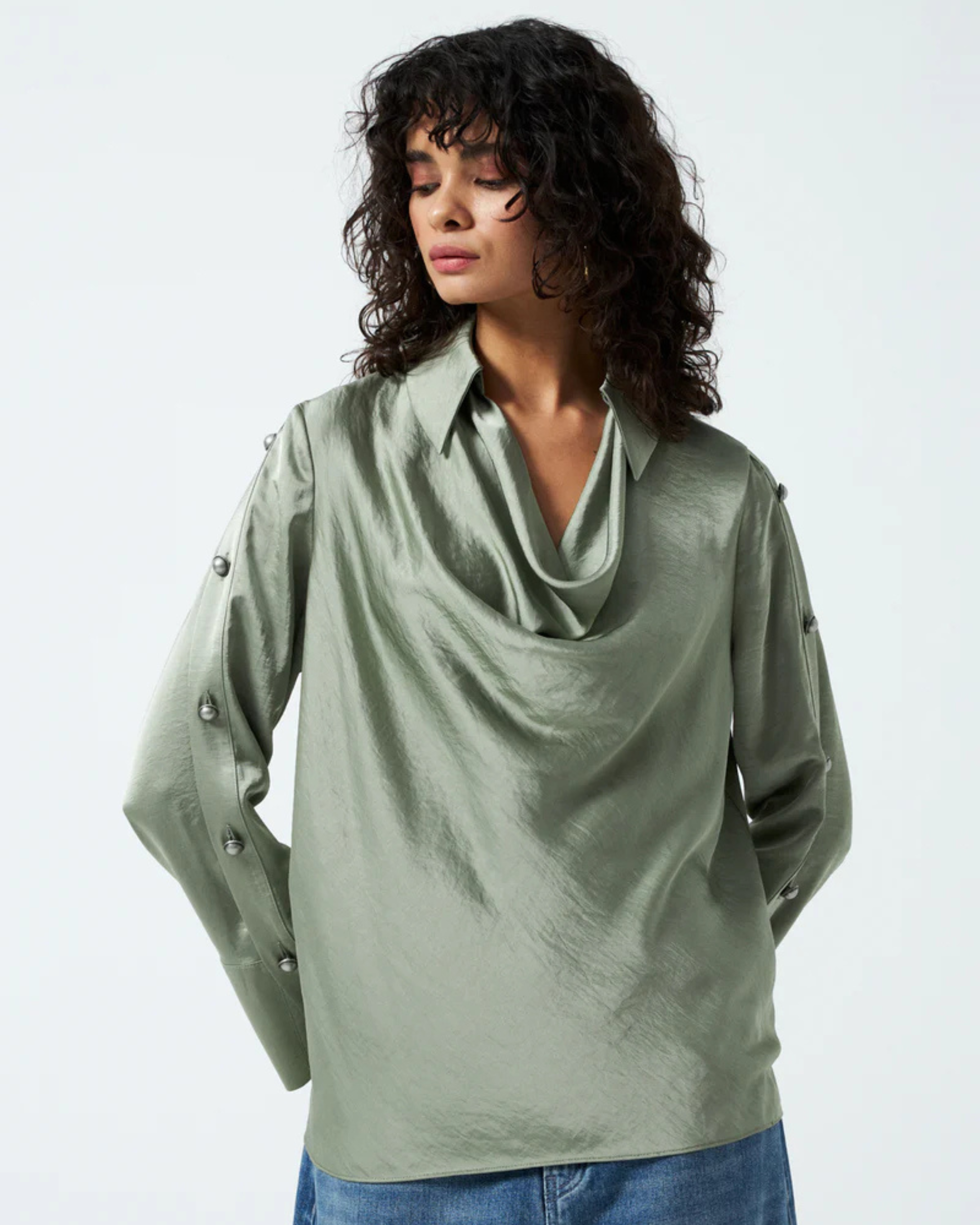 Collared Cowl Shirt