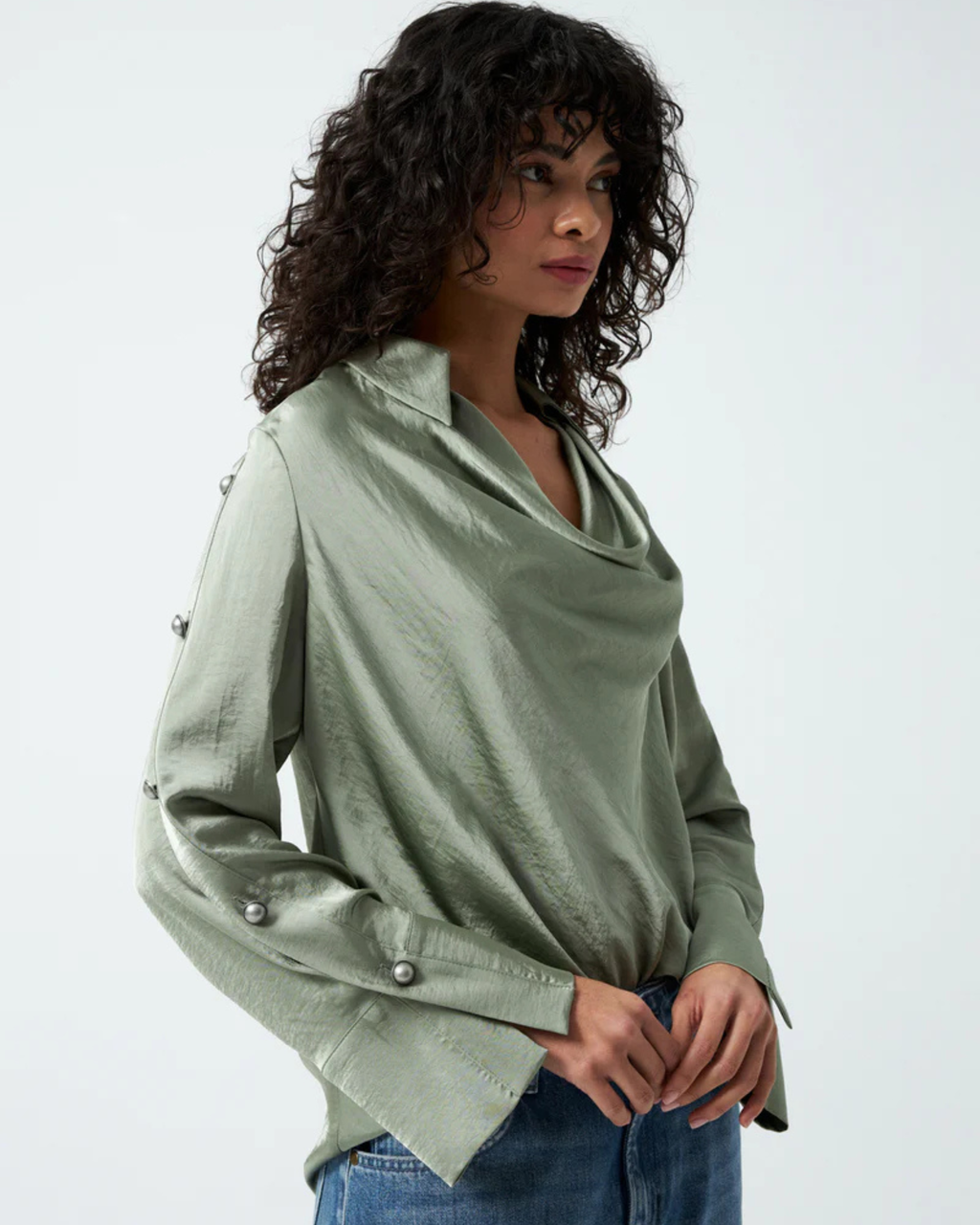 Collared Cowl Shirt