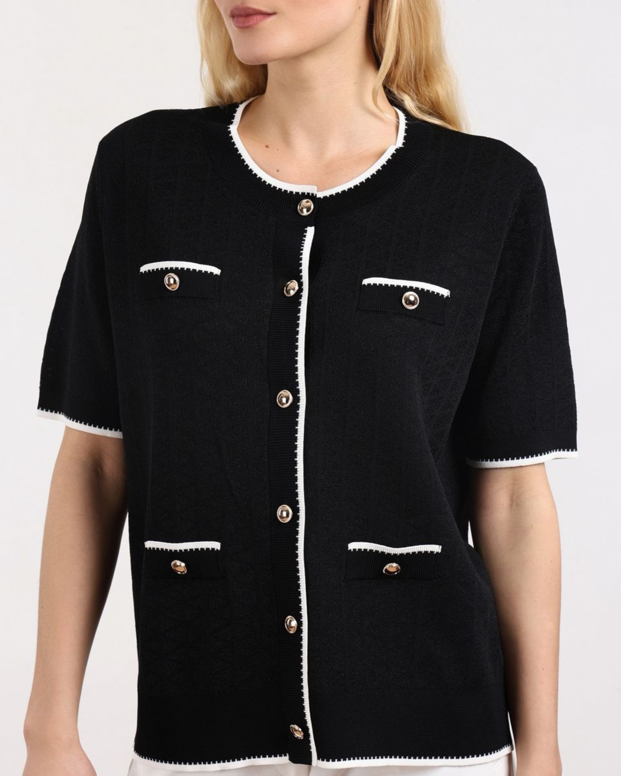 Contrast Trim Top