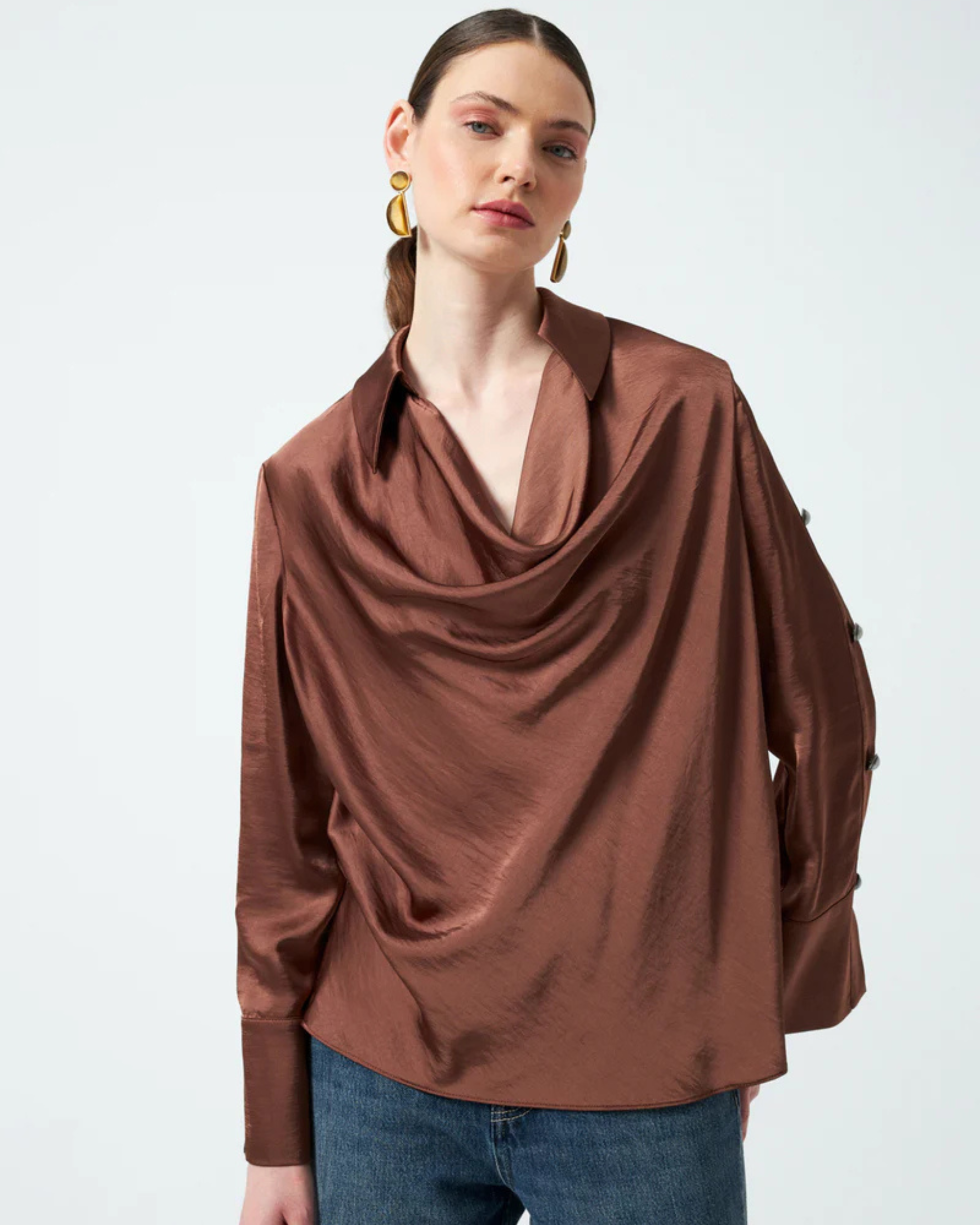 Collared Cowl Shirt
