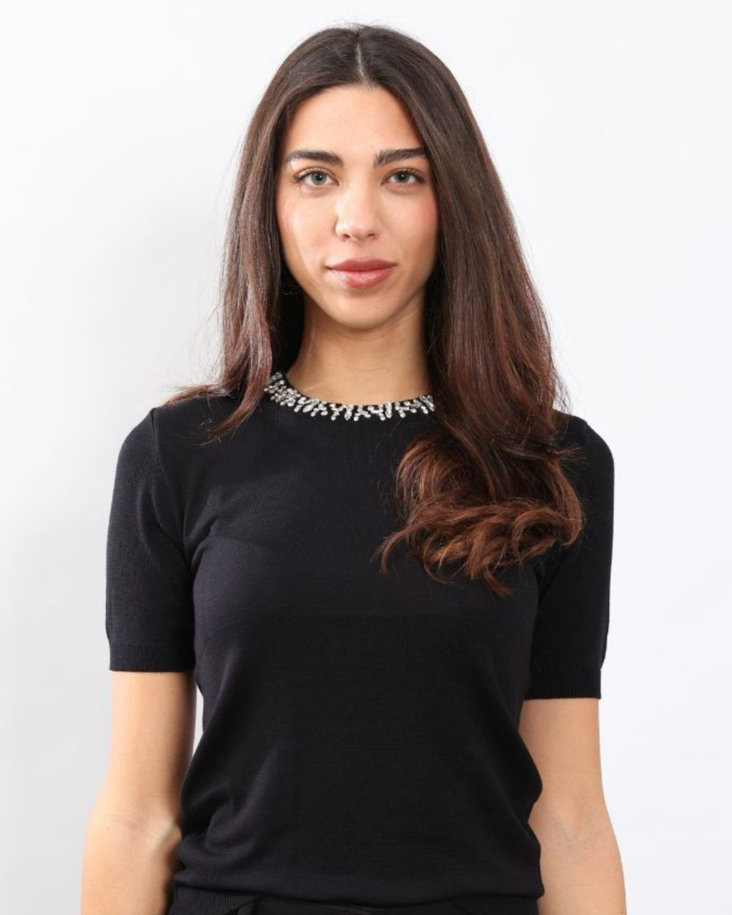 Beaded Collar Top