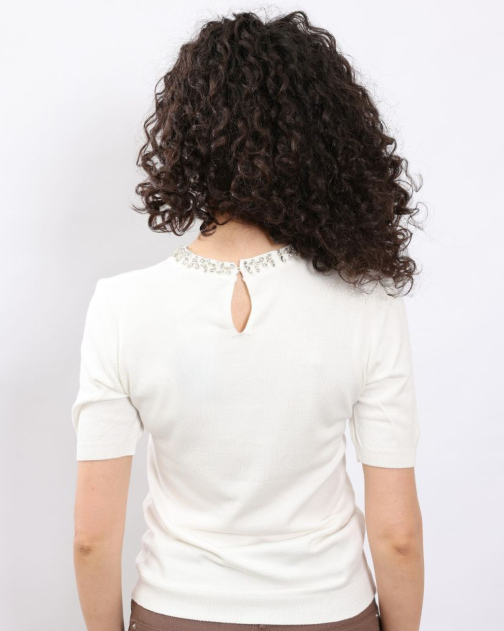 Beaded Collar Top