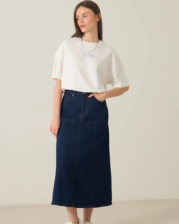 Denim A-Line Skirt