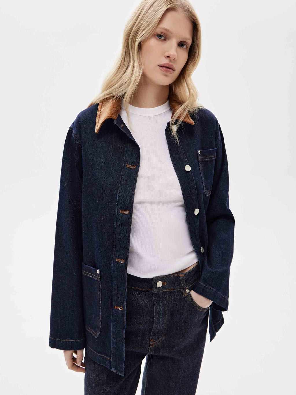 Tan Collar Denim Jacket