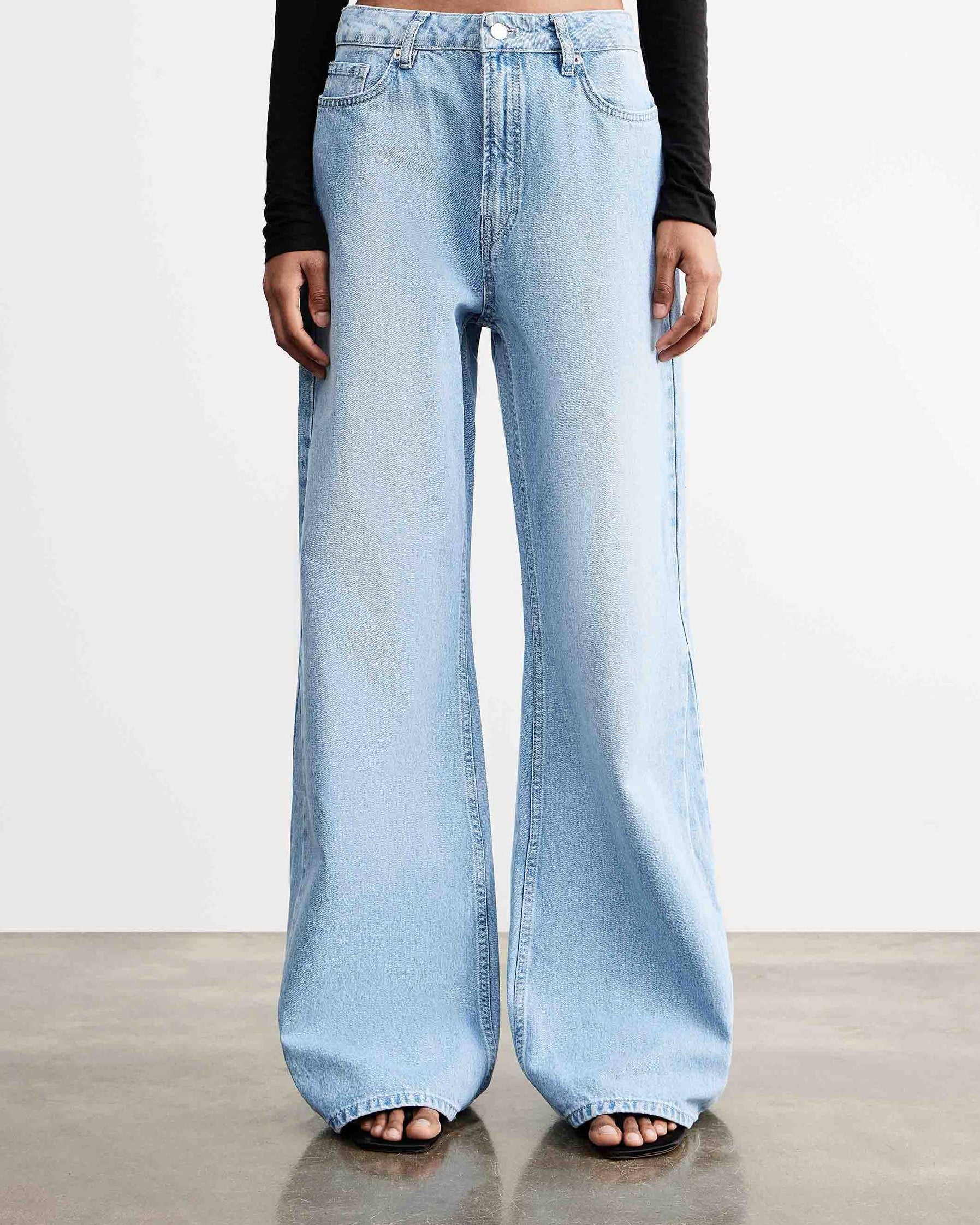Washed Wide Leg Denim