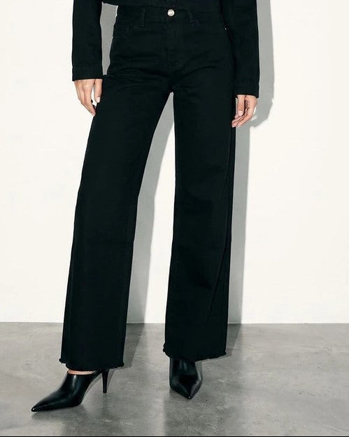 Straight Cut Black Denim