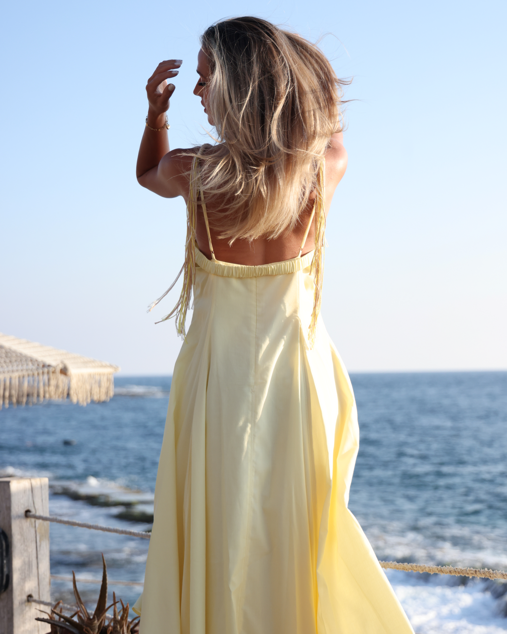 Fringe Strap Slip Dress