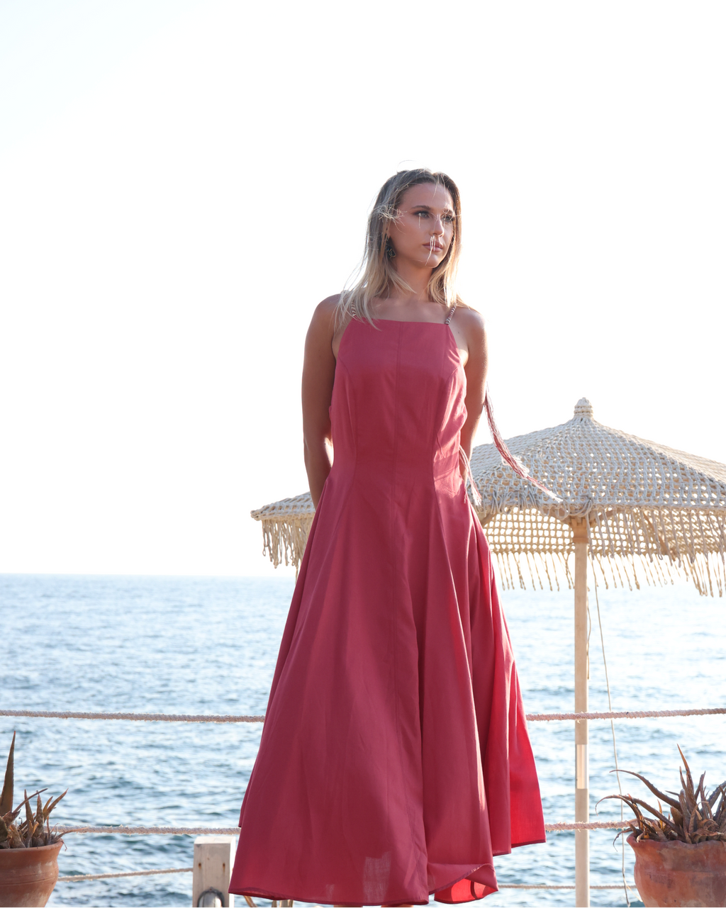 Fringe Strap Slip Dress