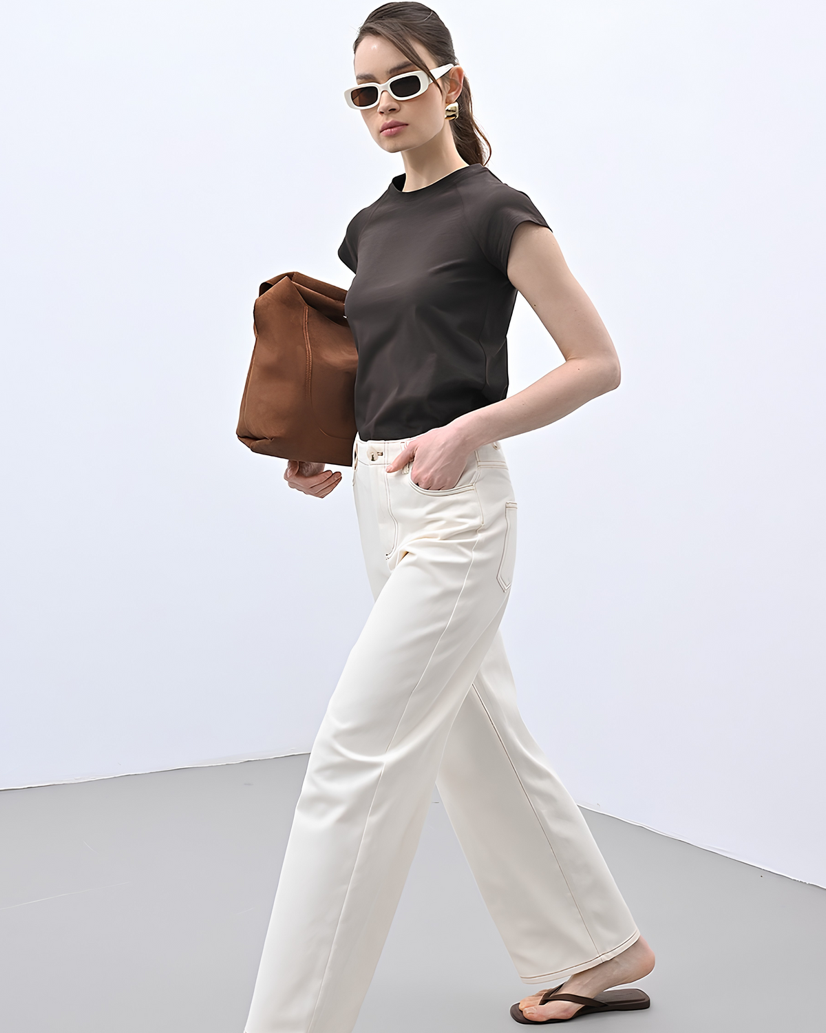 Cotton Wide-Leg Denim