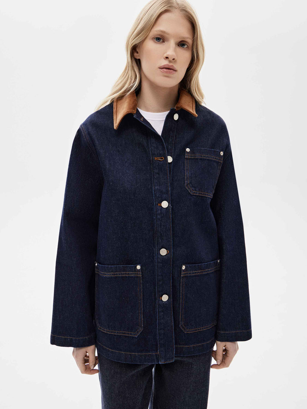 Tan Collar Denim Jacket