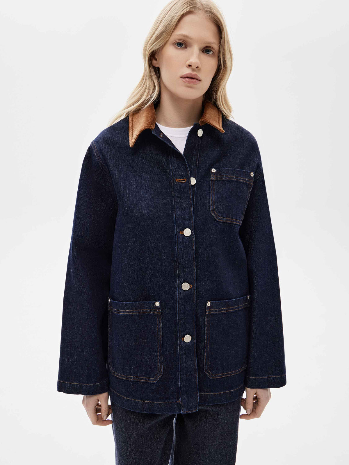 Tan Collar Denim Jacket