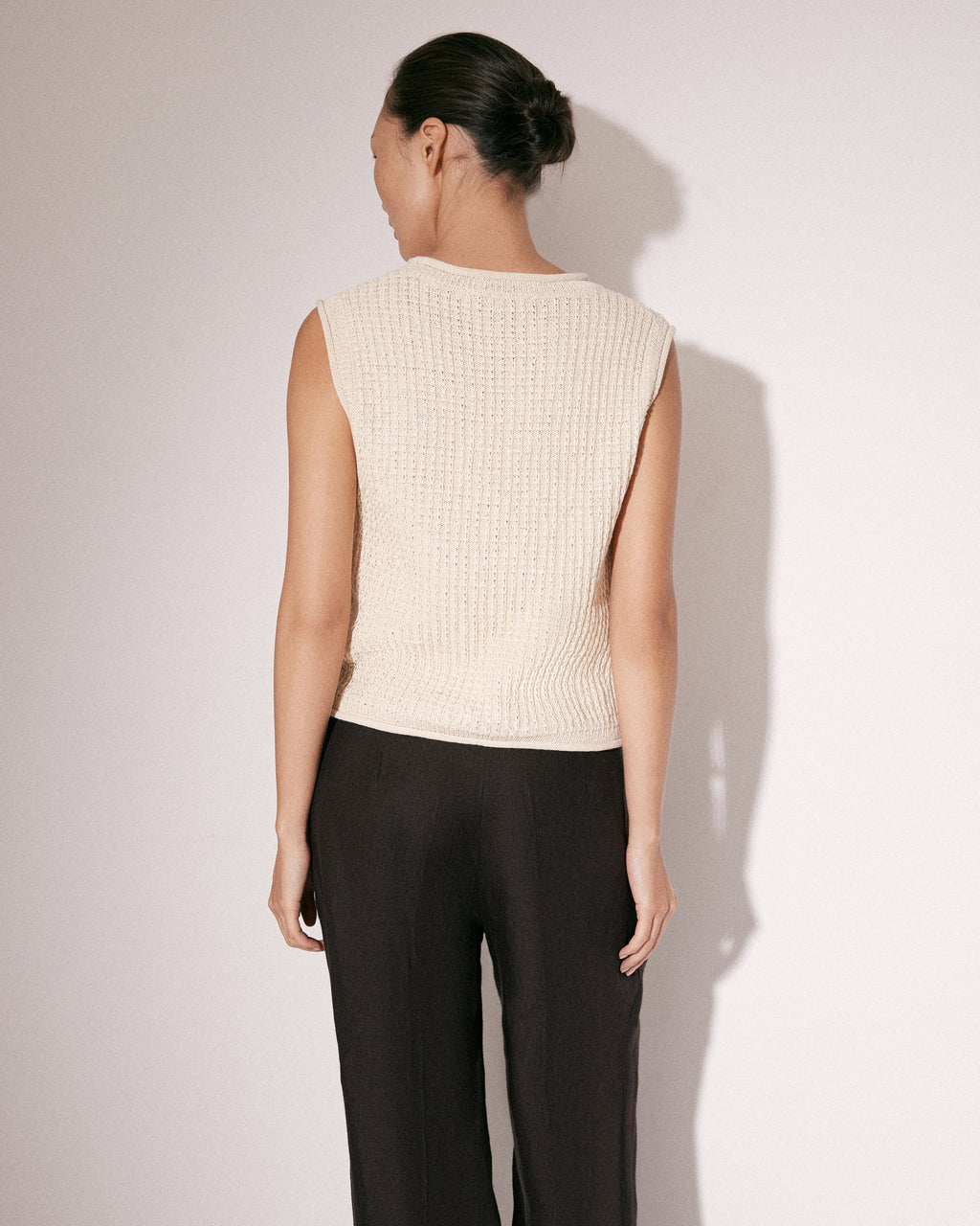 Sleeveless Button-Up