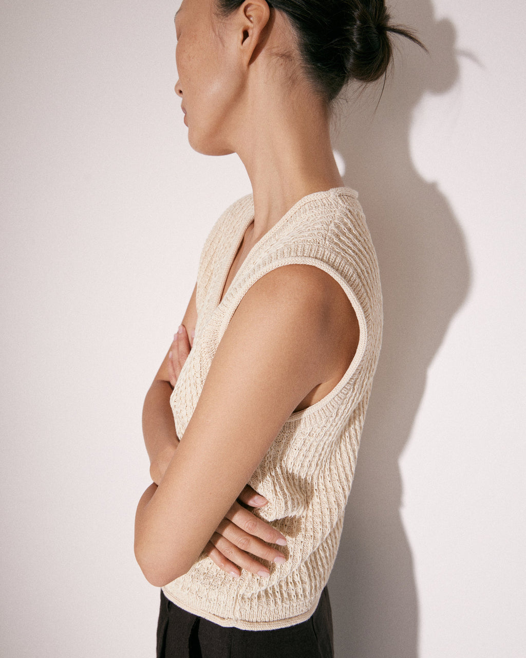 Sleeveless Button-Up