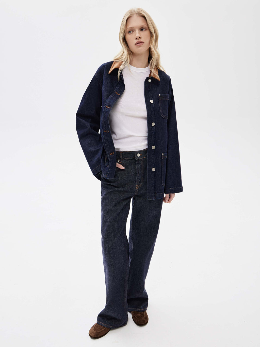 Tan Collar Denim Jacket